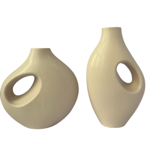 Ceramic Matte Skin Color Glaze Vase-XDR24018