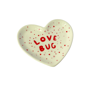 Porcelain Heart Love Bug Trinket Dish-XDR24033