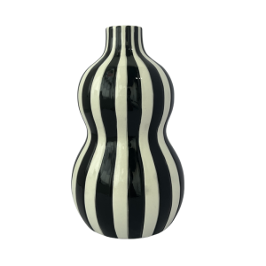 Ceramic Painting Black Strip Color Glaze Vase-XDR24068