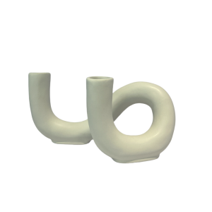 Ceramic White Irregular Tubular Vase -XDR24078