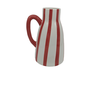White And Red Stripe Vase-DFQ240982