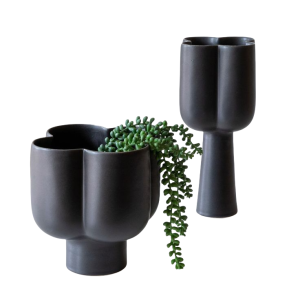 Matte Black Vase-XVMH24001