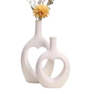 White Heart Vase-XVH24001