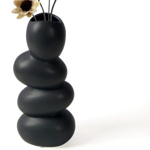 Matte Black Vase-XVMH24010