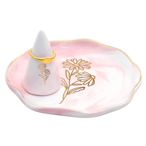 Pink Flower Trinket Dish-XTF24012