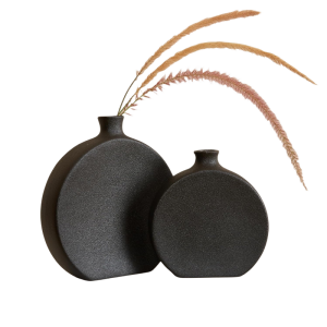 Matte Black Vase-XVMH24018