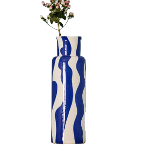 Blue Stripe Vase-XVJC24021