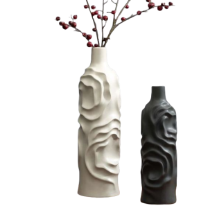 White And Black Vase-XVJH24026