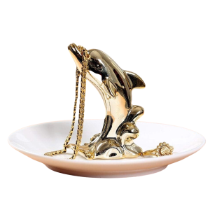 Gold Dolphin Trinket Dish-XTAD24004