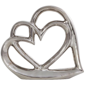 Silver Heart Decor-XDH24005