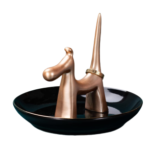Rose Gold Dog Trinket Dish-XTAD24006