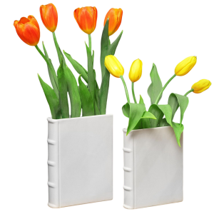 White Book Vase-XVB24009